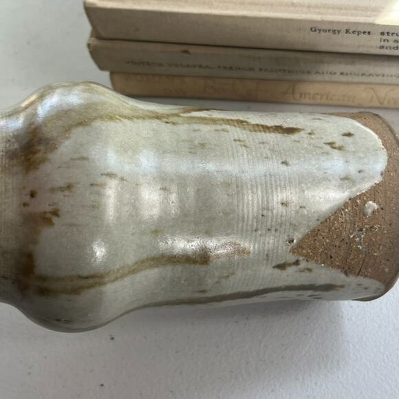 Studio Art Pottery Stoneware Tall Vase Glaze Brown Drips Signed By Carol R. - Picture 6 of 16